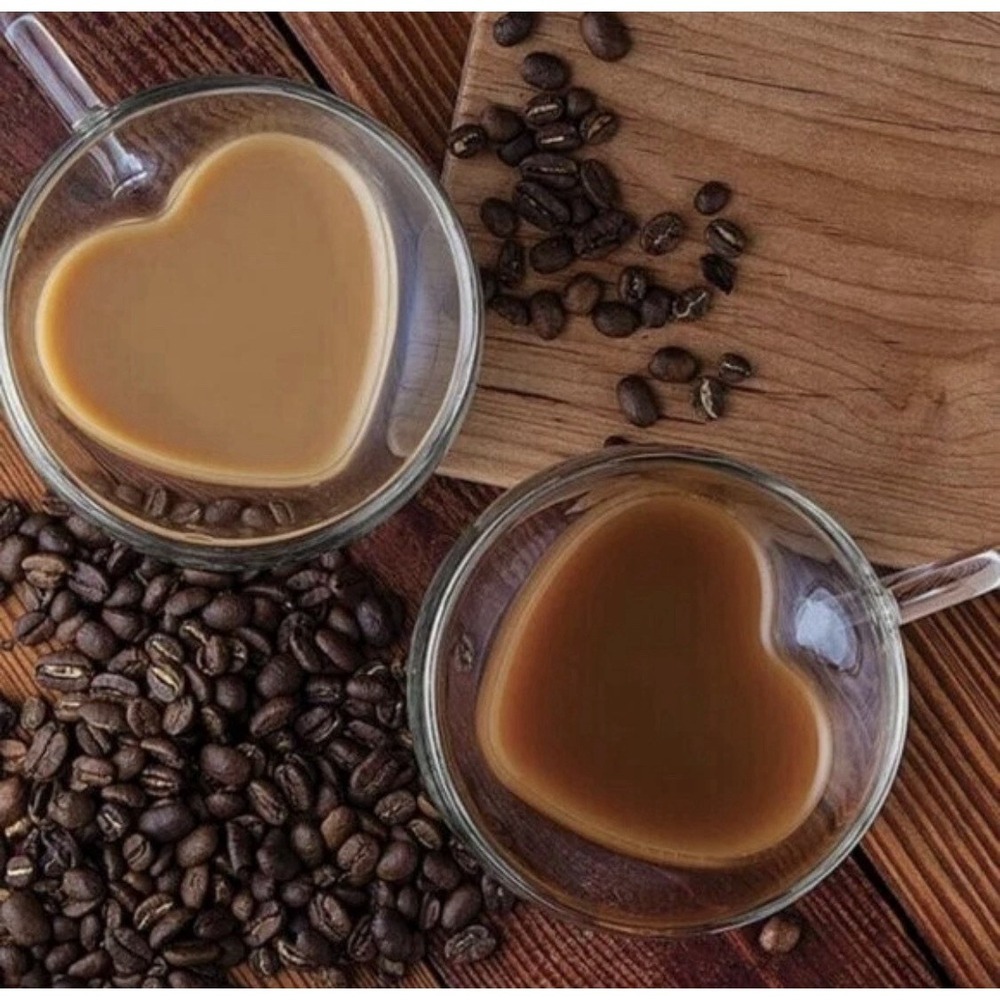 Godinger Double Walled Heart Shape Inner Wall ‎ 10oz Coffee & Tea Mug, Set of 2